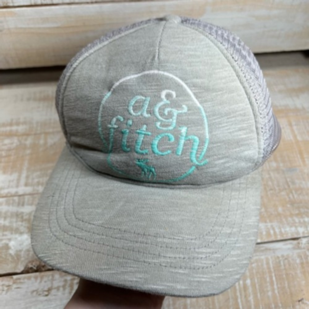 Abercrombie Kids‎ Girls Cap Hat Gray Heathered Adjustable Snapback One Size